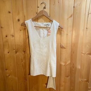 Jenn White Stripped Tank with Tie on Back